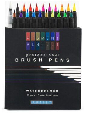 Pigment Perfect 20 Professional Watercolor Brush Pens *Sealed*